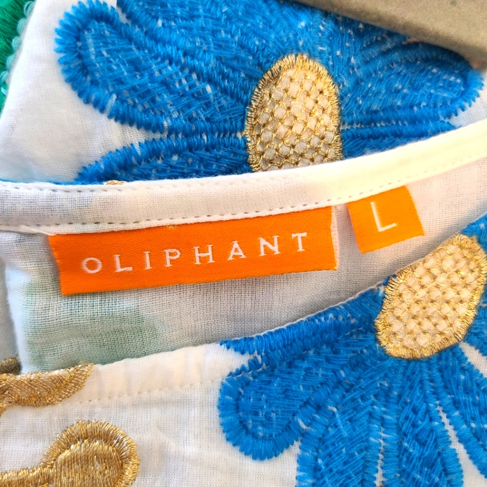 Oliphant Flirty Short Long Sleeve Dress in Monet Size Large - Picture 6 of 14